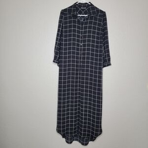 New York & Company 7th Avenue Women's Long Plaid Tunic Top Size Large